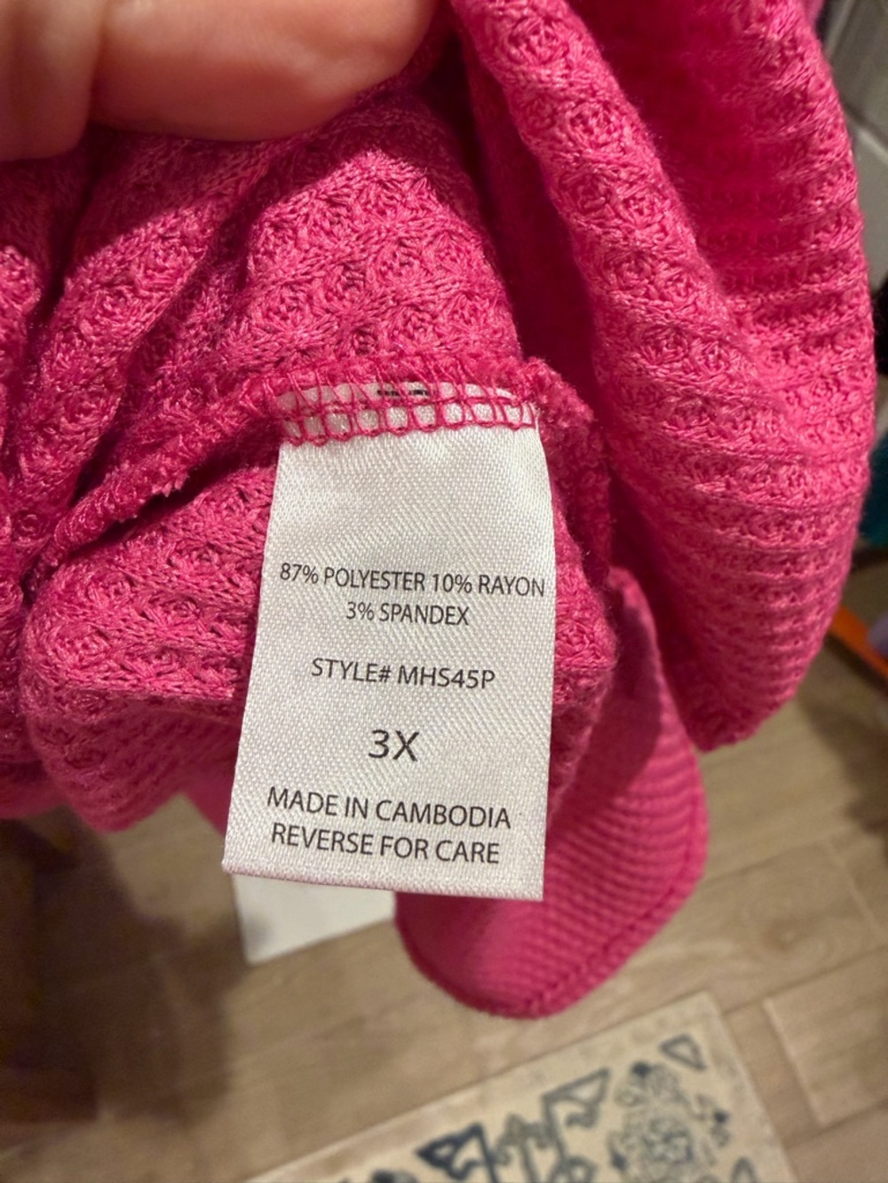 ANDRÉE BY UNIT Vibrant Pink Waffle-Knit Button Top - Picture 4 of 4